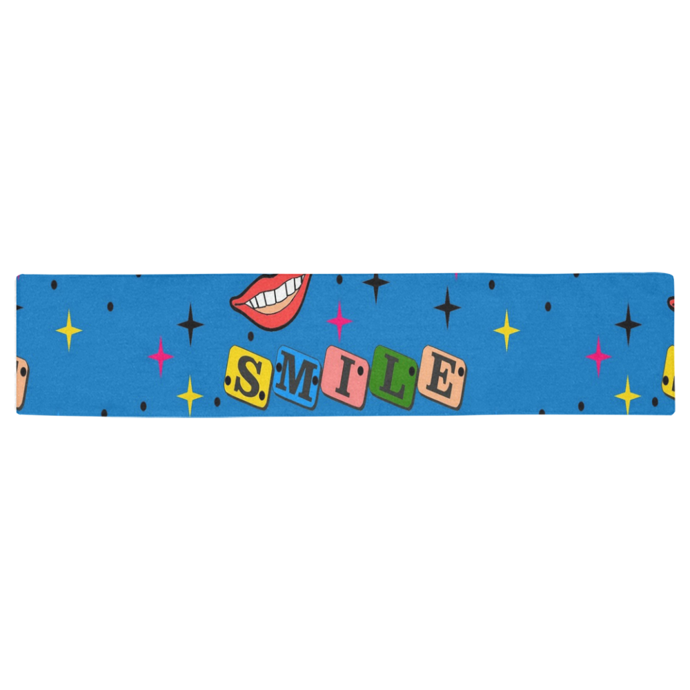 Smile Popart by Popart Lover Table Runner 16x72 inch