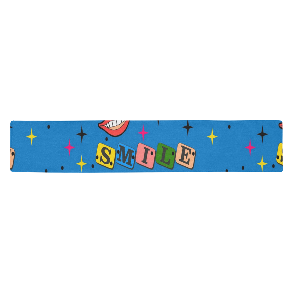 Smile Popart by Popart Lover Table Runner 14x72 inch