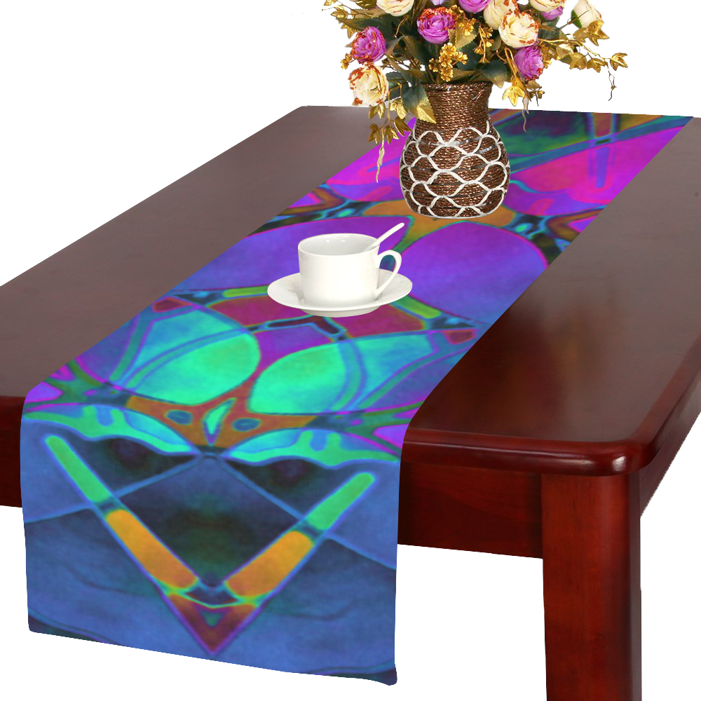 Floral Fractal Art G308 Table Runner 16x72 inch