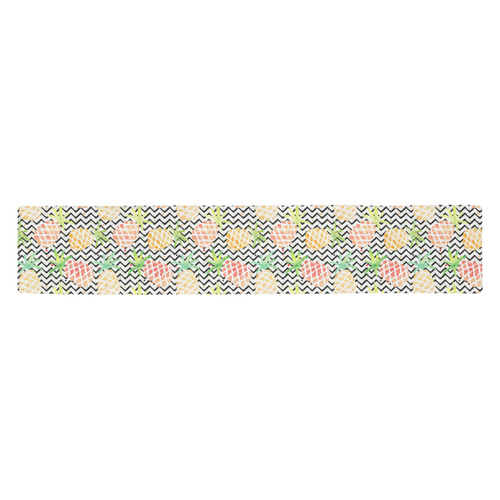 watercolor pineapple Table Runner 14x72 inch