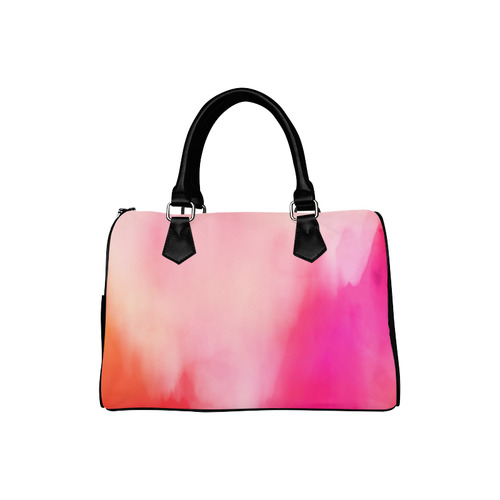 Abstract Watercolor Pink Coral Orange Colorful Springtime Boston Handbag (Model 1621)