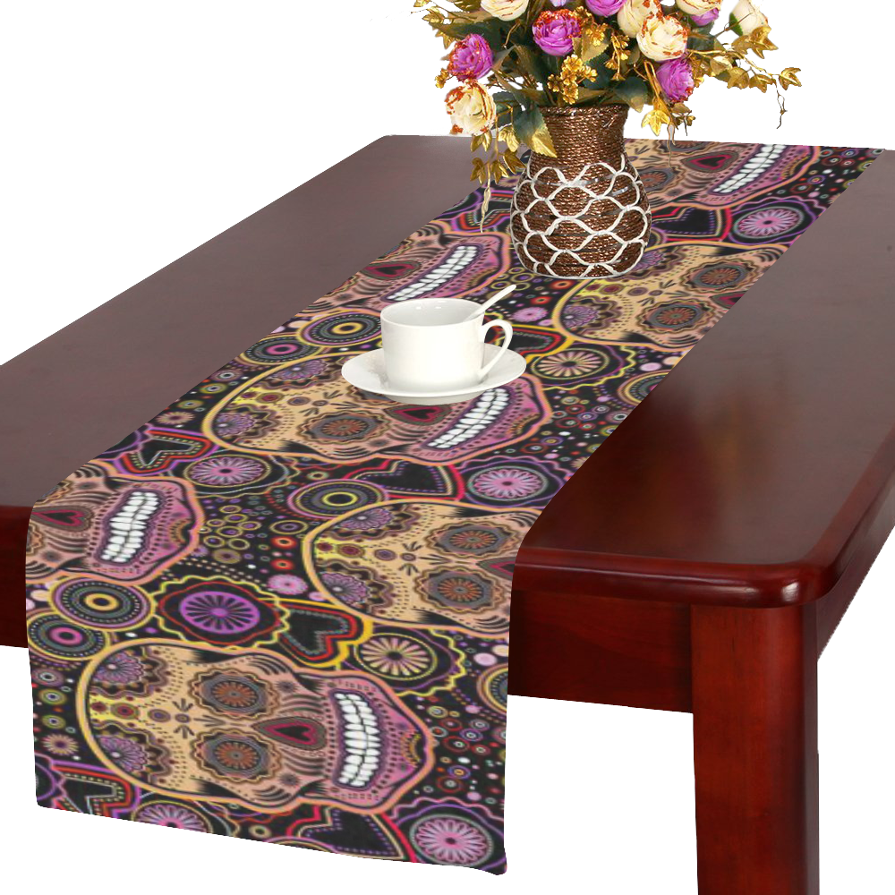 candy sugar skull Table Runner 16x72 inch