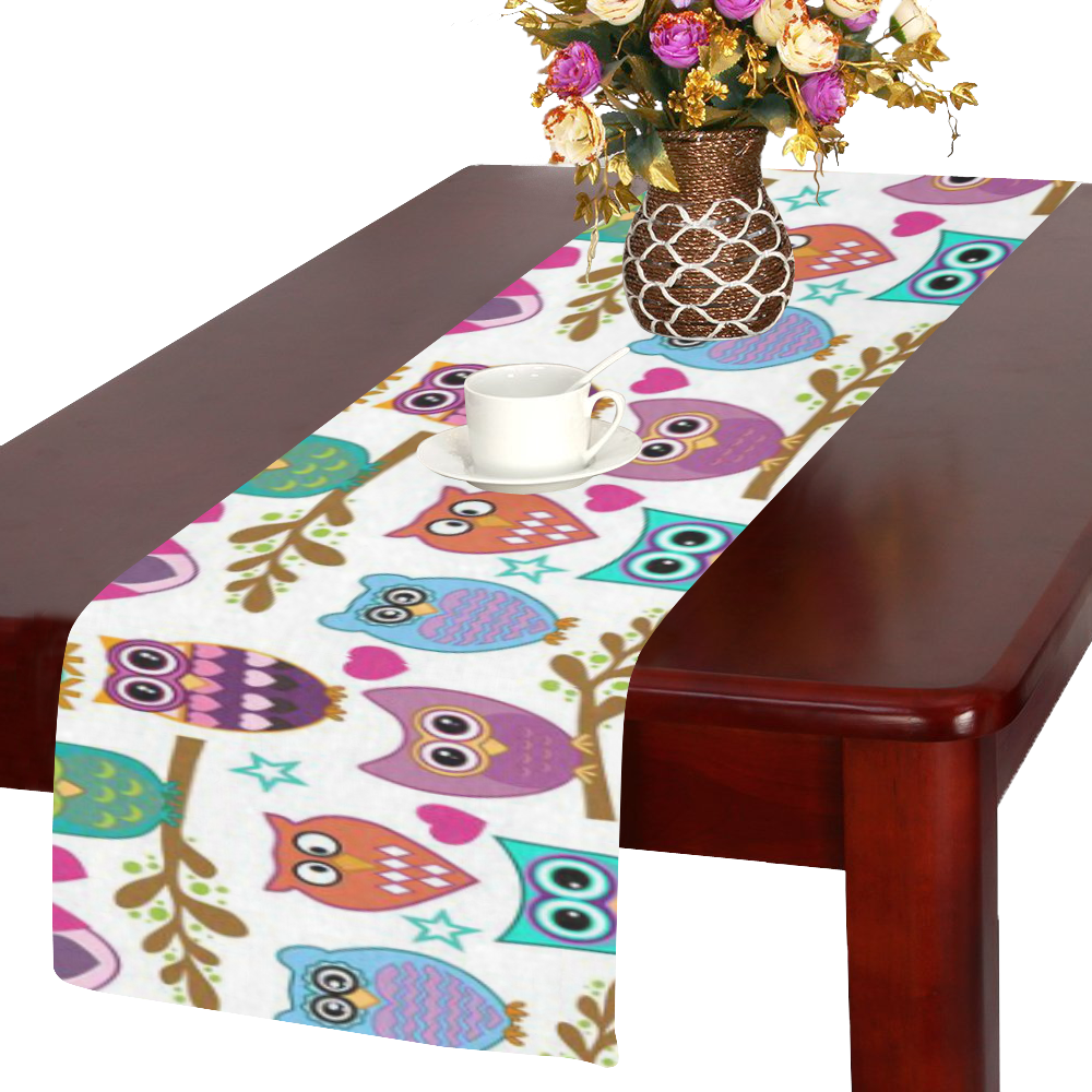 happy owls Table Runner 14x72 inch