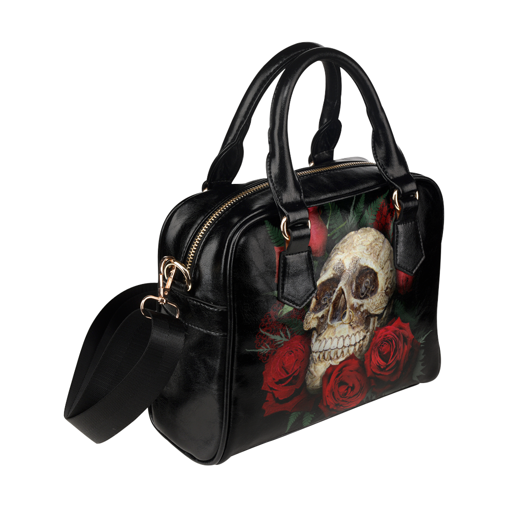 red-rose-skull Shoulder Handbag (Model 1634)