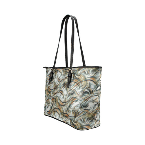 Swirl Art Print Pattern Leather Tote Bag/Large (Model 1651)