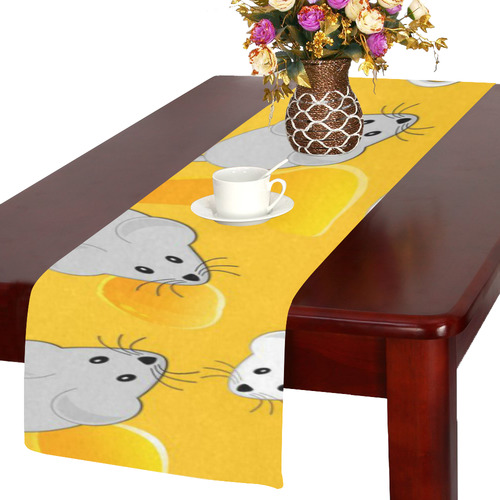 mice on cheese Table Runner 14x72 inch