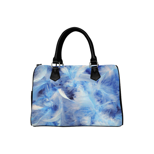 Blue Feathers Nature Art Boston Handbag (Model 1621)