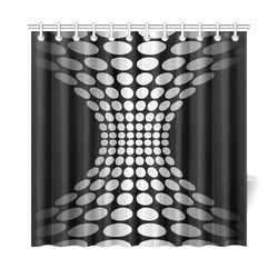 Abstract Dots White Black Shower Curtain 72"x72"