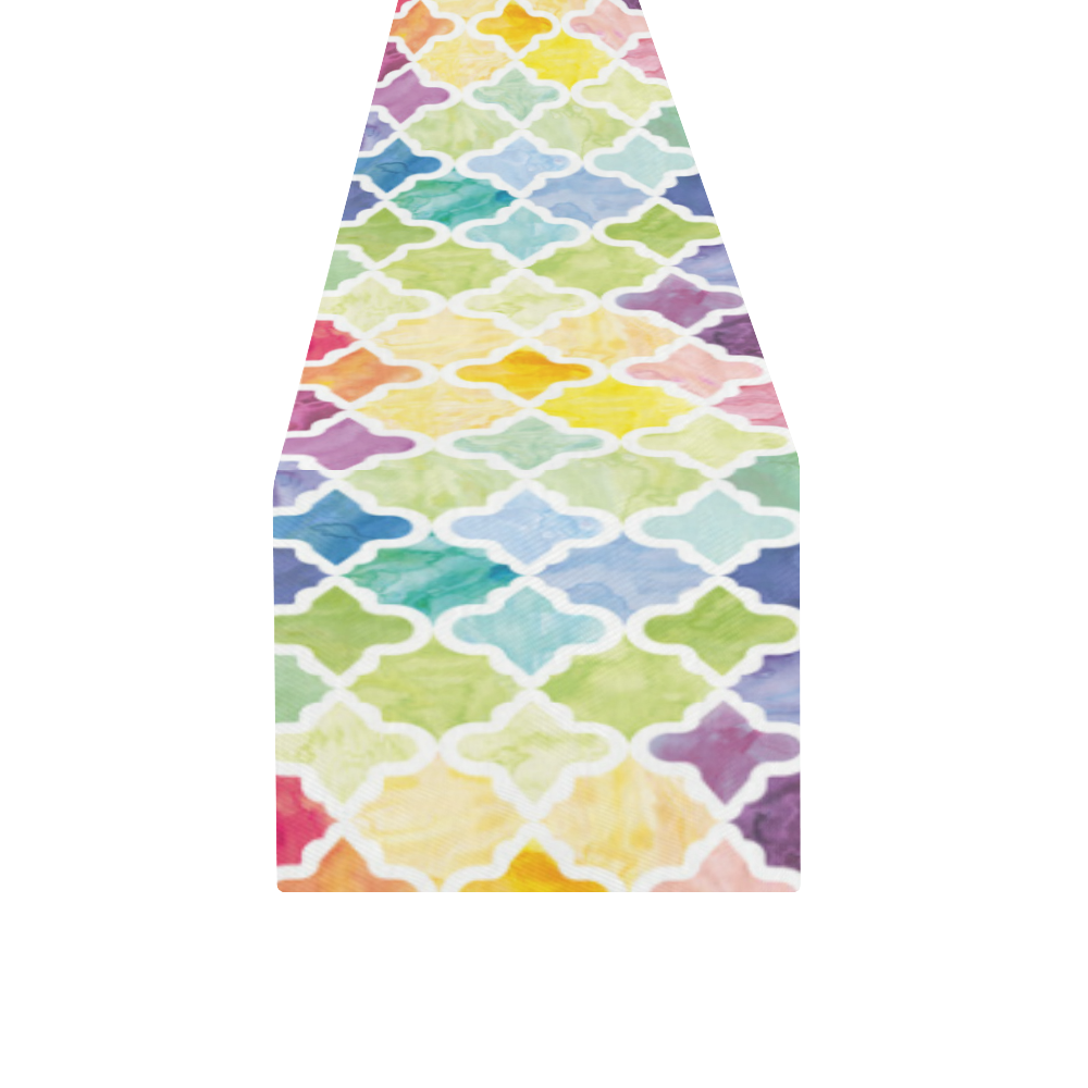 watercolor pattern Table Runner 14x72 inch