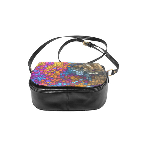 Dotted Gradients Chaos Pattern multicolored Classic Saddle Bag/Small (Model 1648)