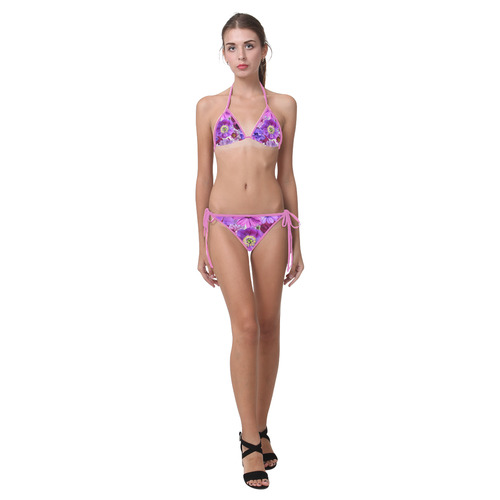 Purple flowers_ Gloria Sanchez1 Custom Bikini Swimsuit (Model S01)