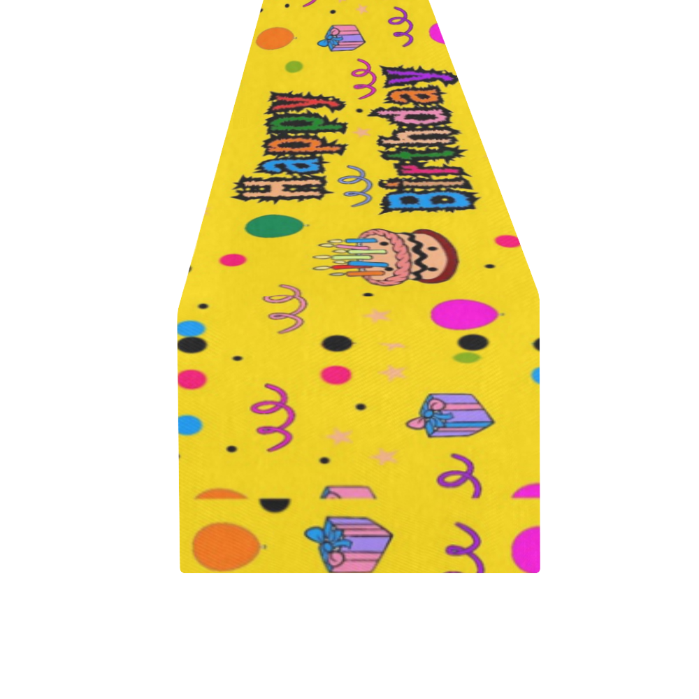 Happy Birthday by Popart Lover Table Runner 16x72 inch