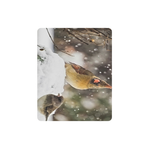 Cardinal In The Snow Rectangle Mousepad