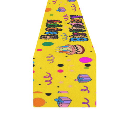 Happy Birthday by Popart Lover Table Runner 14x72 inch