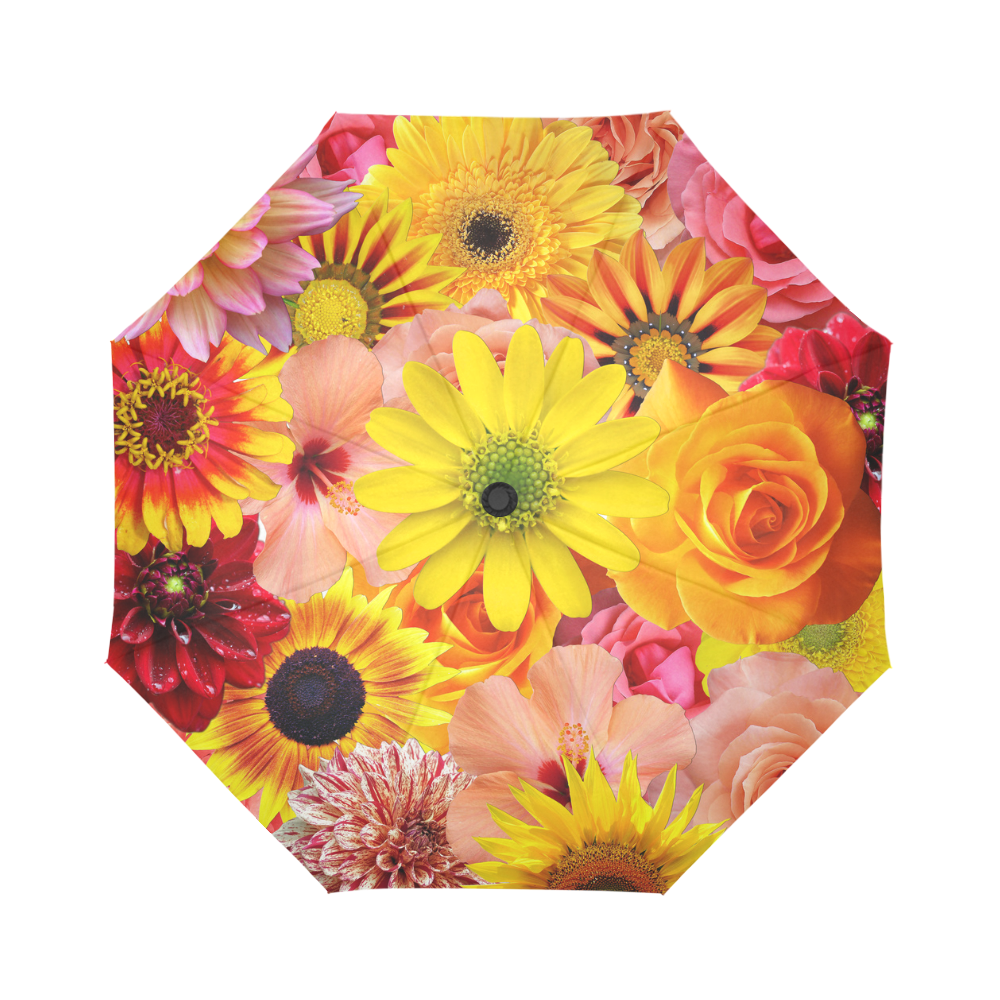 Orange flowers_ Gloria Sanchez1 Auto-Foldable Umbrella (Model U04)
