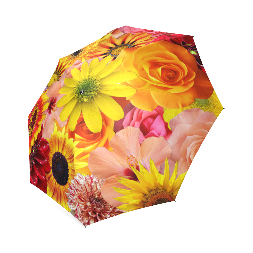 Orange flowers_ Gloria Sanchez1 Foldable Umbrella (Model U01)