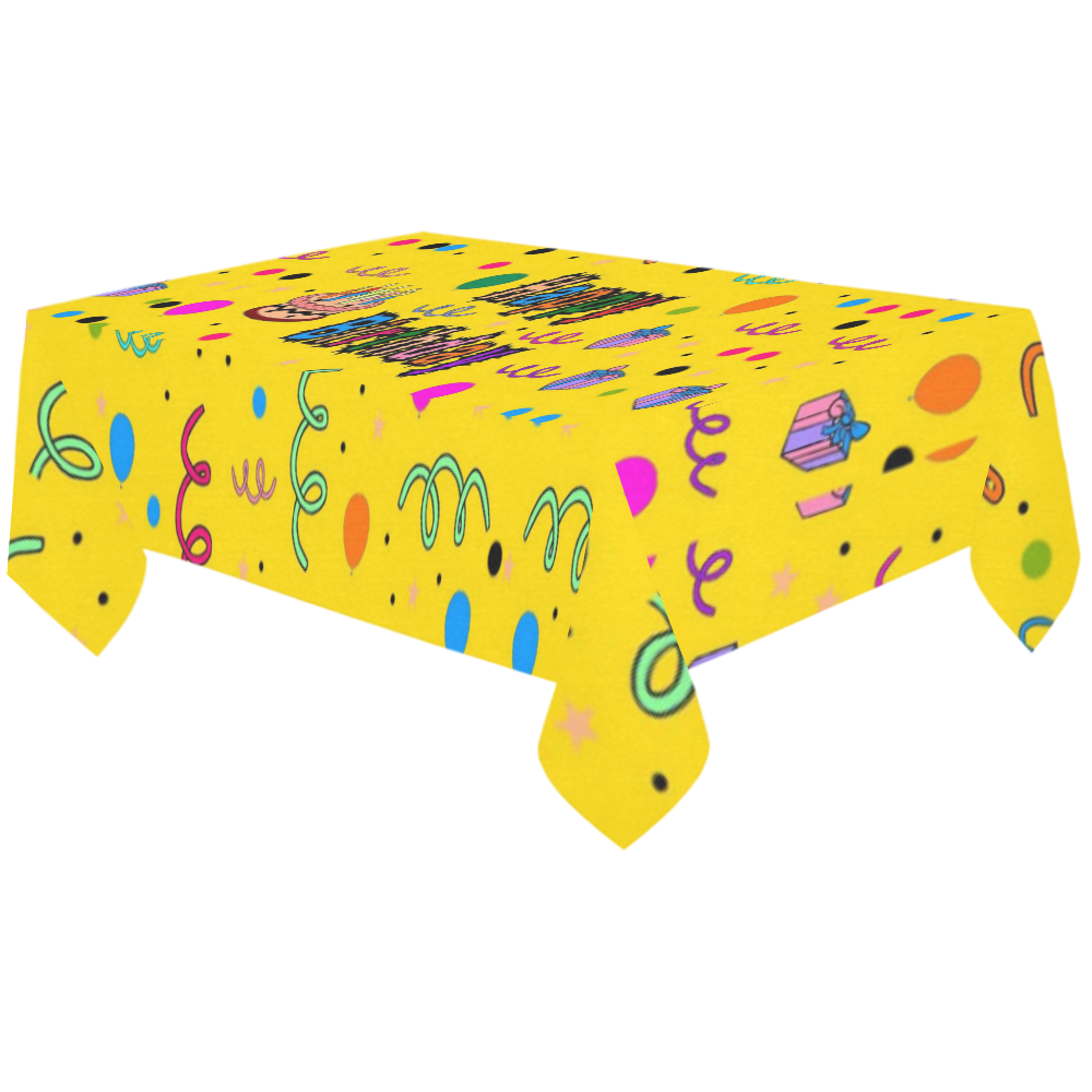 Happy Birthday by Popart Lover Cotton Linen Tablecloth 60"x120"