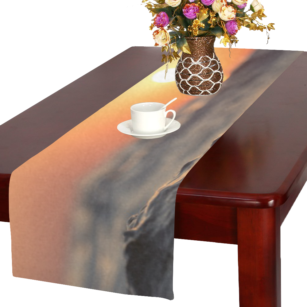 Beach Sunrise Dawn Waves Table Runner 16x72 inch