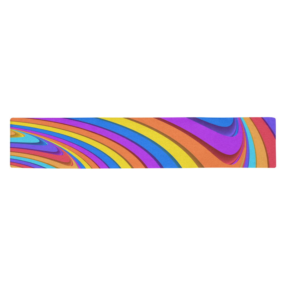 Bright Color Cliff Fractal Art Table Runner 14x72 inch