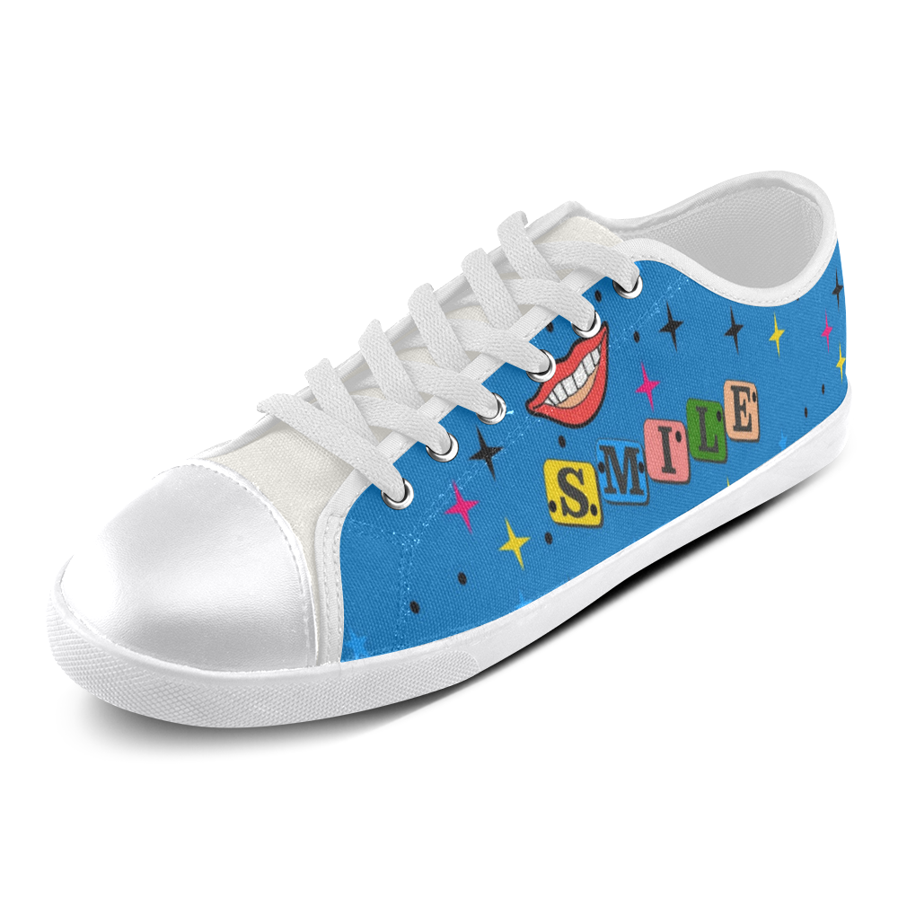 Smile Popart by Popart Lover Canvas Shoes for Women/Large Size (Model 016)