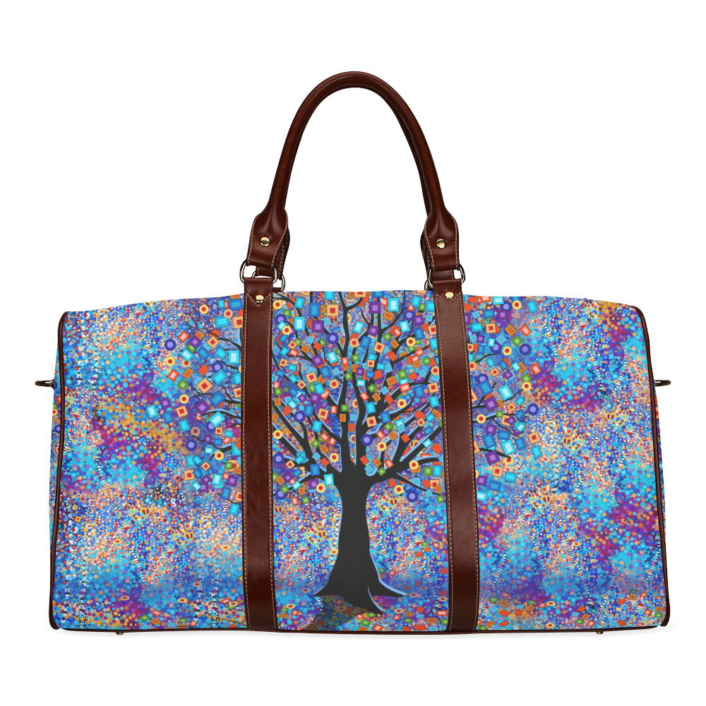 Colorful Tree Art Print Tree Carnival by Juleez Waterproof Travel Bag/Small (Model 1639)