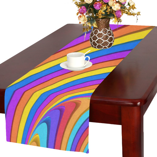 Bright Color Cliff Fractal Art Table Runner 16x72 inch