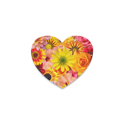 Orange flowers_ Gloria Sanchez1 Heart Coaster