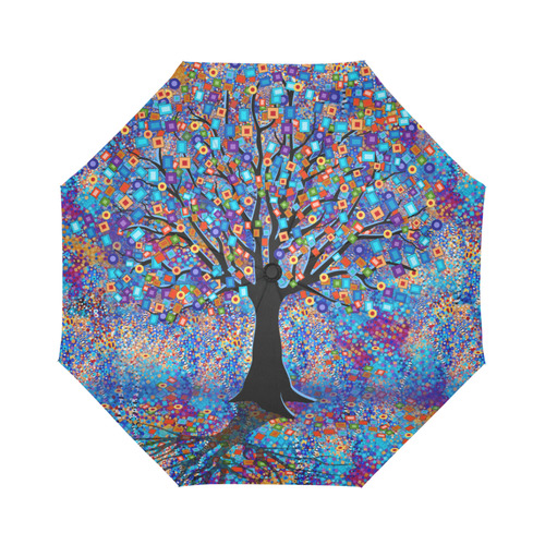 Colorful Tree of Life by Juleez Auto-Foldable Umbrella (Model U04)