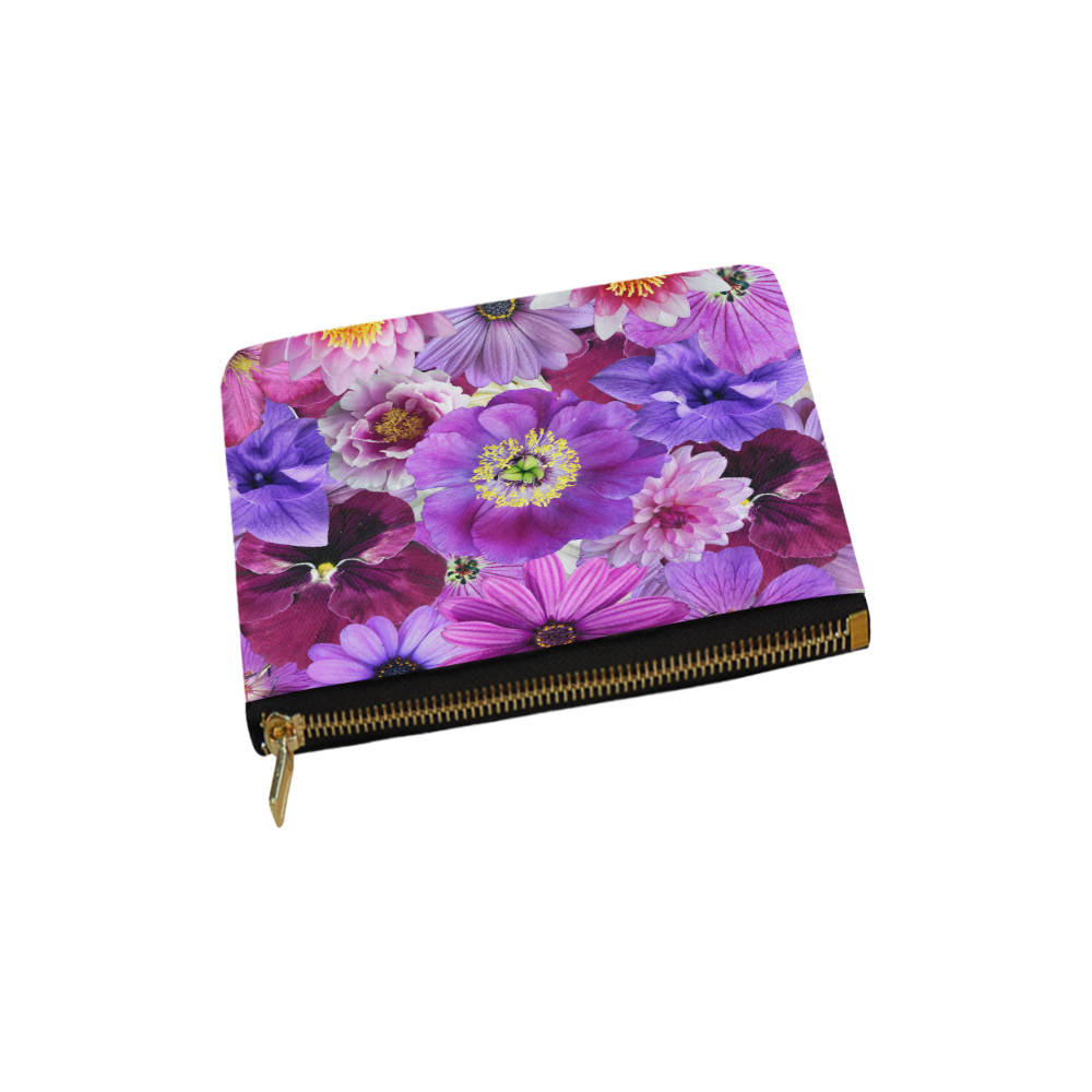 Purple flowers_ Gloria Sanchez1 Carry-All Pouch 6''x5''