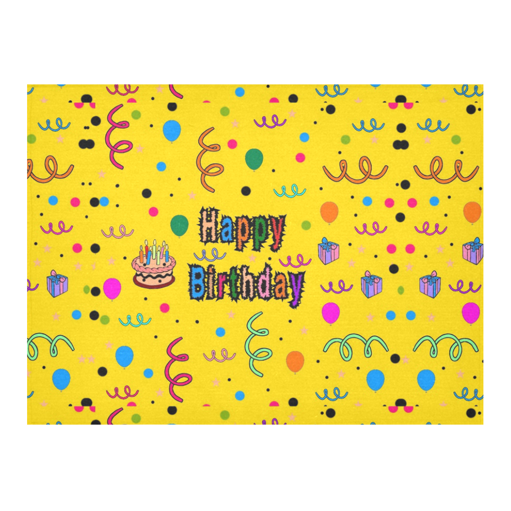 Happy Birthday by Popart Lover Cotton Linen Tablecloth 52"x 70"