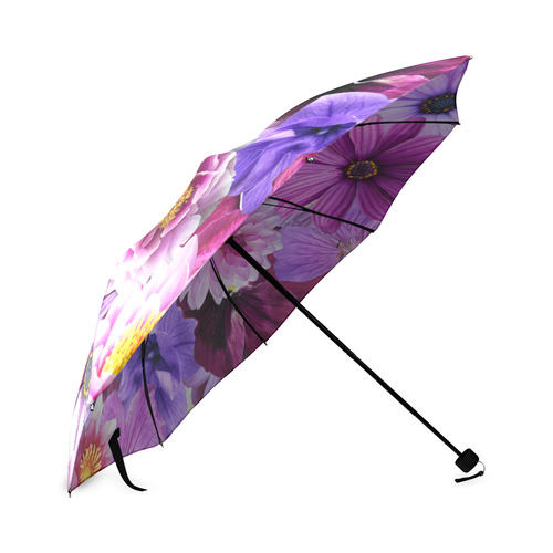 Purple flowers_ Gloria Sanchez1 Foldable Umbrella (Model U01)