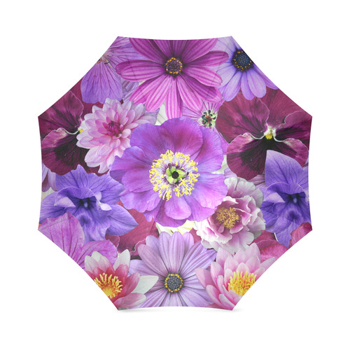 Purple flowers_ Gloria Sanchez1 Foldable Umbrella (Model U01)