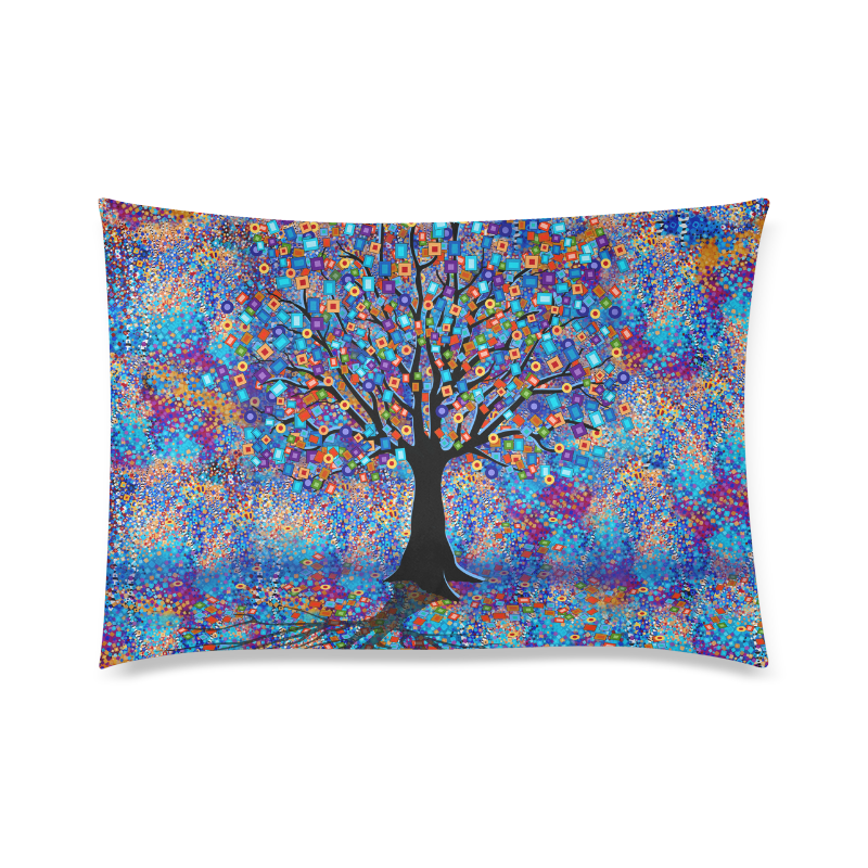 Colorful Tree of Life Art Carnival by Juleez Custom Zippered Pillow Case 20"x30" (one side)
