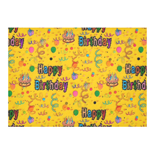 Happy Birthday by Popart Lover Cotton Linen Tablecloth 60"x 84"