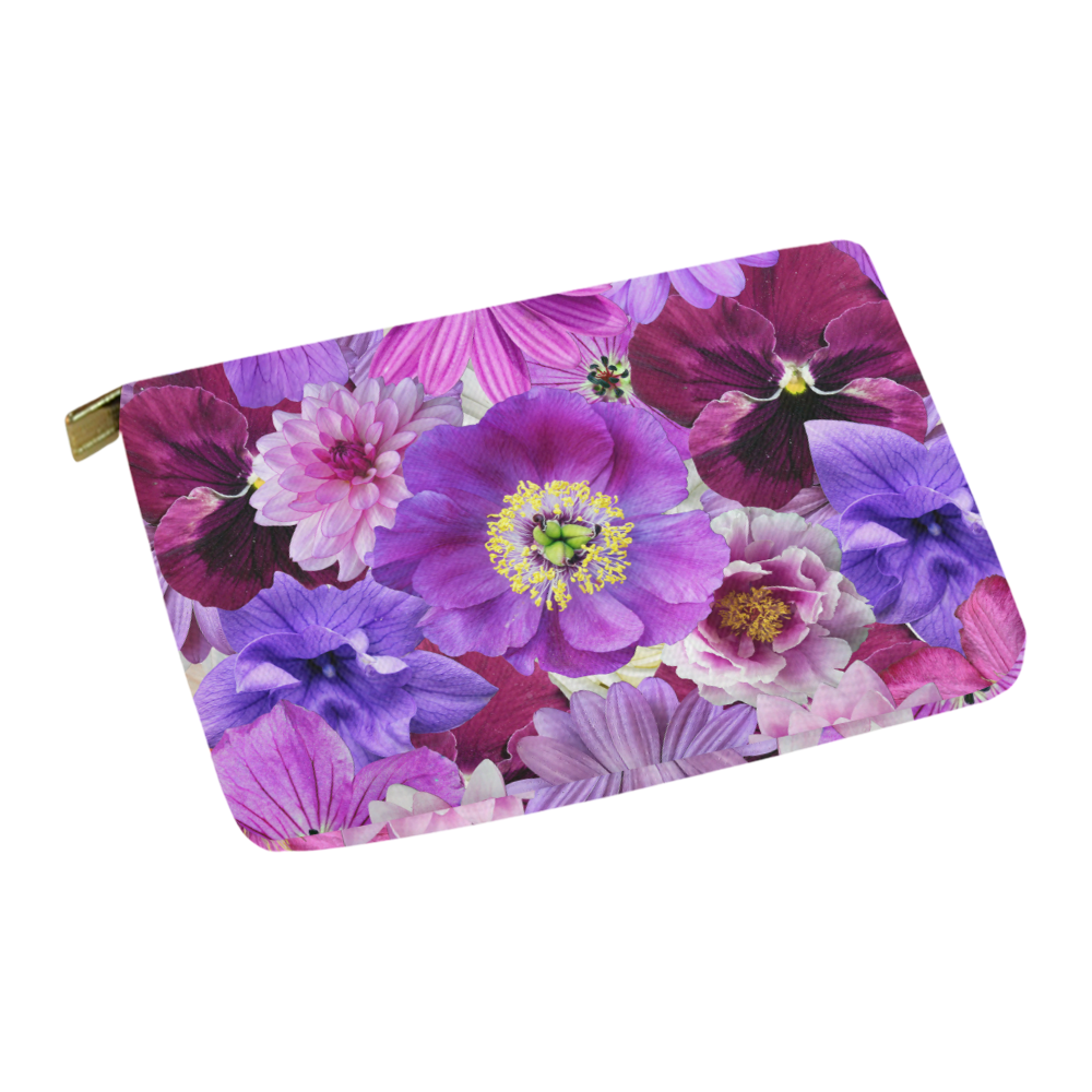 Purple flowers_ Gloria Sanchez1 Carry-All Pouch 12.5''x8.5''