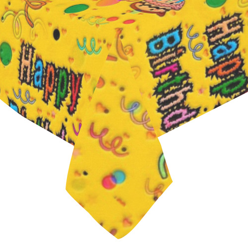 Happy Birthday by Popart Lover Cotton Linen Tablecloth 60"x 84"