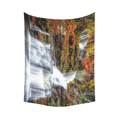 Autumn Waterfall Cotton Linen Wall Tapestry 80"x 60"