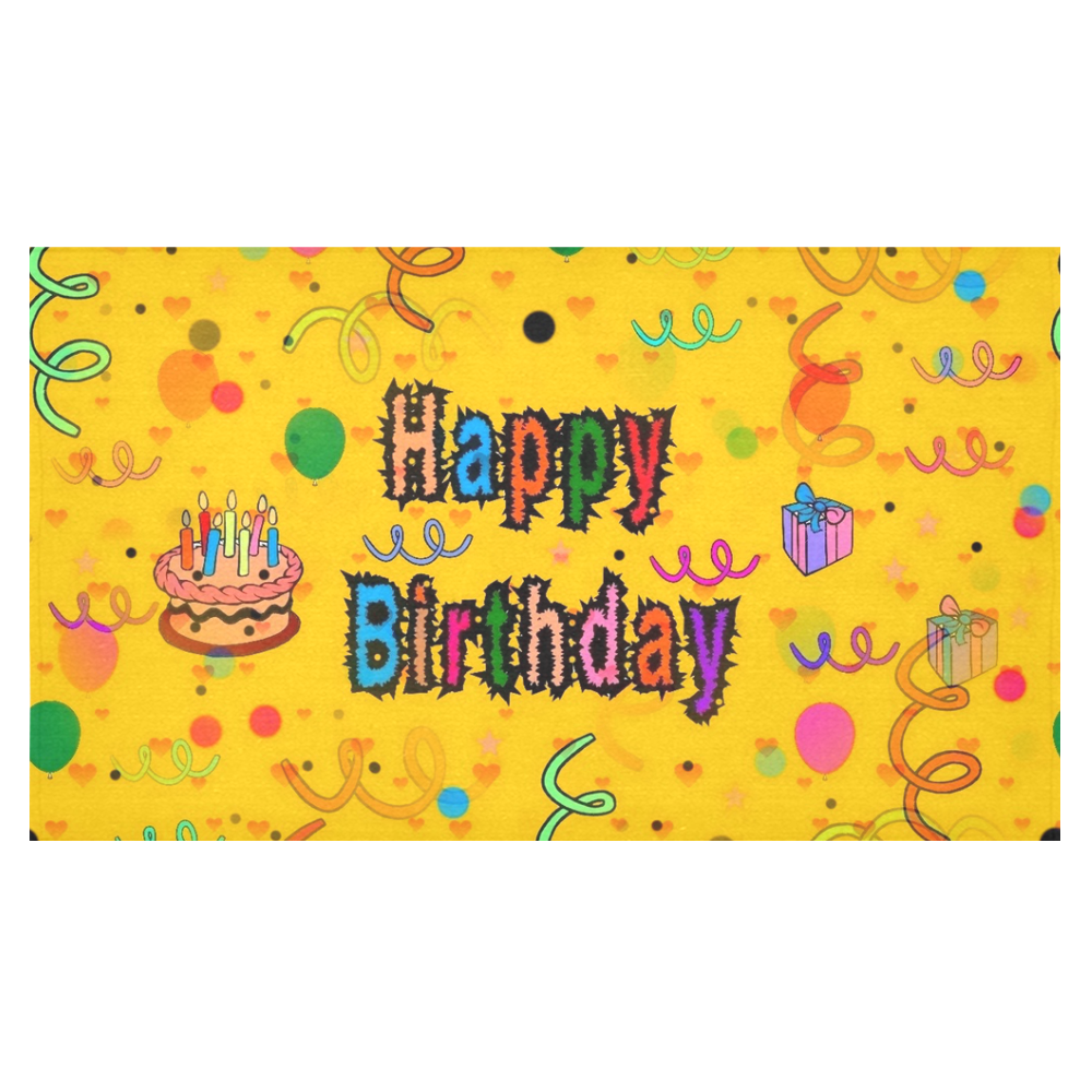 Happy Birthday by Popart Lover Cotton Linen Tablecloth 60"x 104"