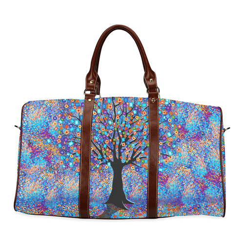 Colorful Tree Art Print Tree Carnival by Juleez Waterproof Travel Bag/Small (Model 1639)