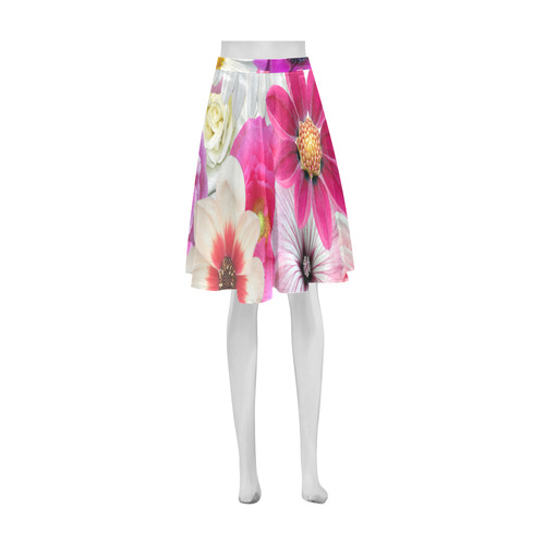 Pink flowers_ Gloria Sanchez1 Athena Women's Short Skirt (Model D15)