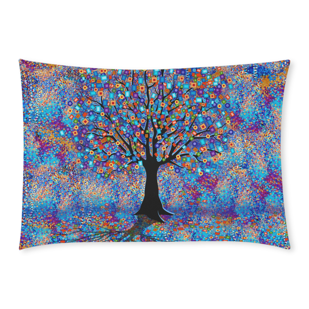 Colorful Tree Art Print Tree Carnival by Juleez Custom Rectangle Pillow Case 20x30 (One Side)