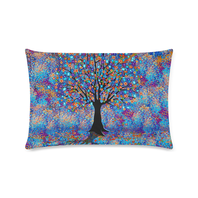Colorful Tree of Life Art Carnival by Juleez by Juleez Custom Zippered Pillow Case 16"x24"(Twin Sides)