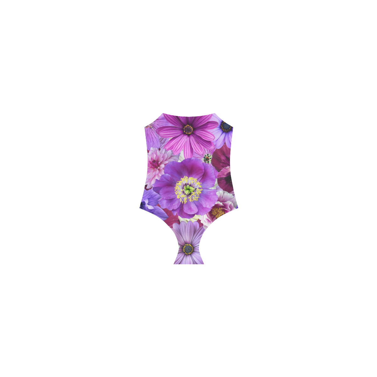 Purple flowers_ Gloria Sanchez1 Strap Swimsuit ( Model S05)