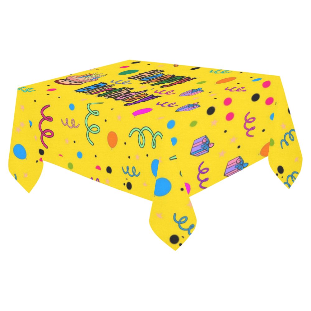 Happy Birthday by Popart Lover Cotton Linen Tablecloth 52"x 70"