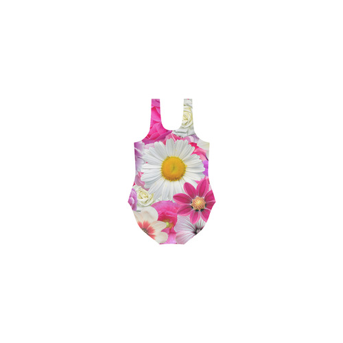 Pink flowers_ Gloria Sanchez1 Vest One Piece Swimsuit (Model S04)