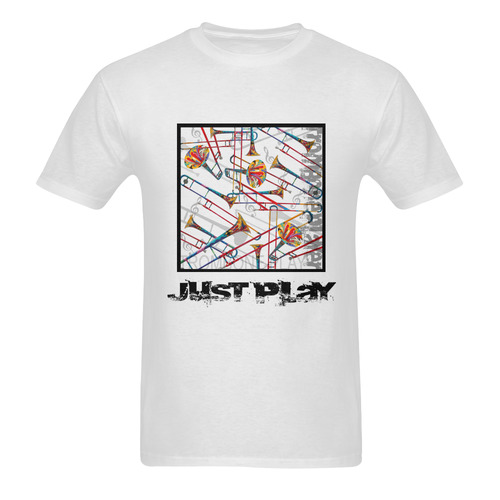 Colorful Trombone T Shirt by Juleez Men's T-Shirt in USA Size (Two Sides Printing)