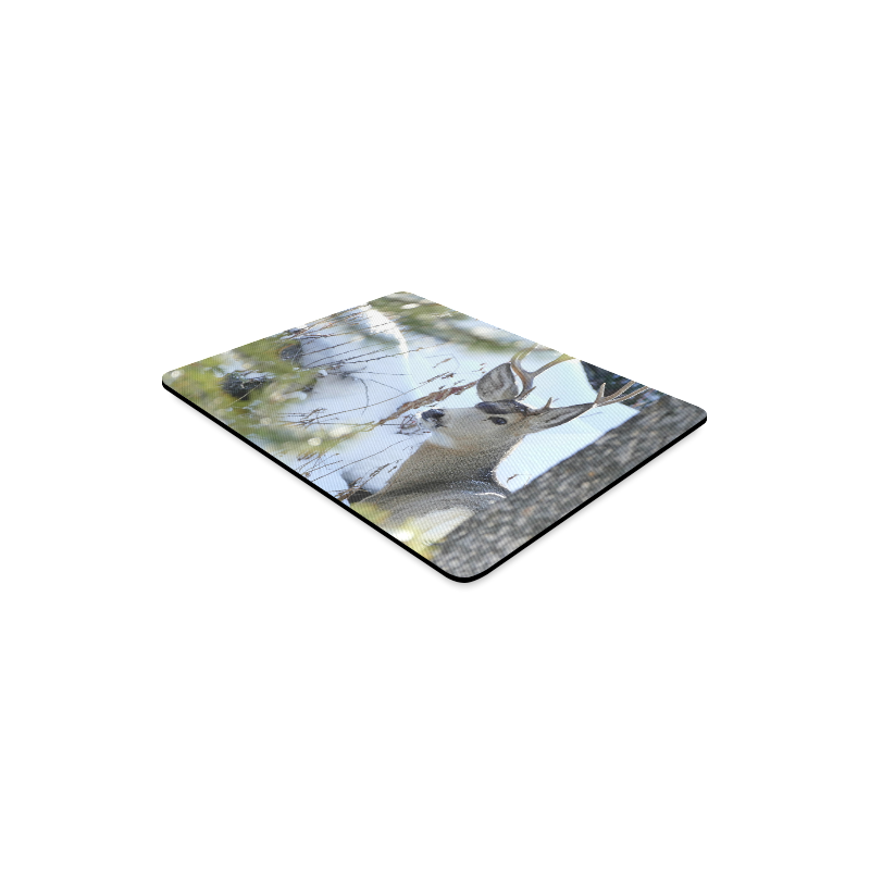 Deer In The Snow Rectangle Mousepad