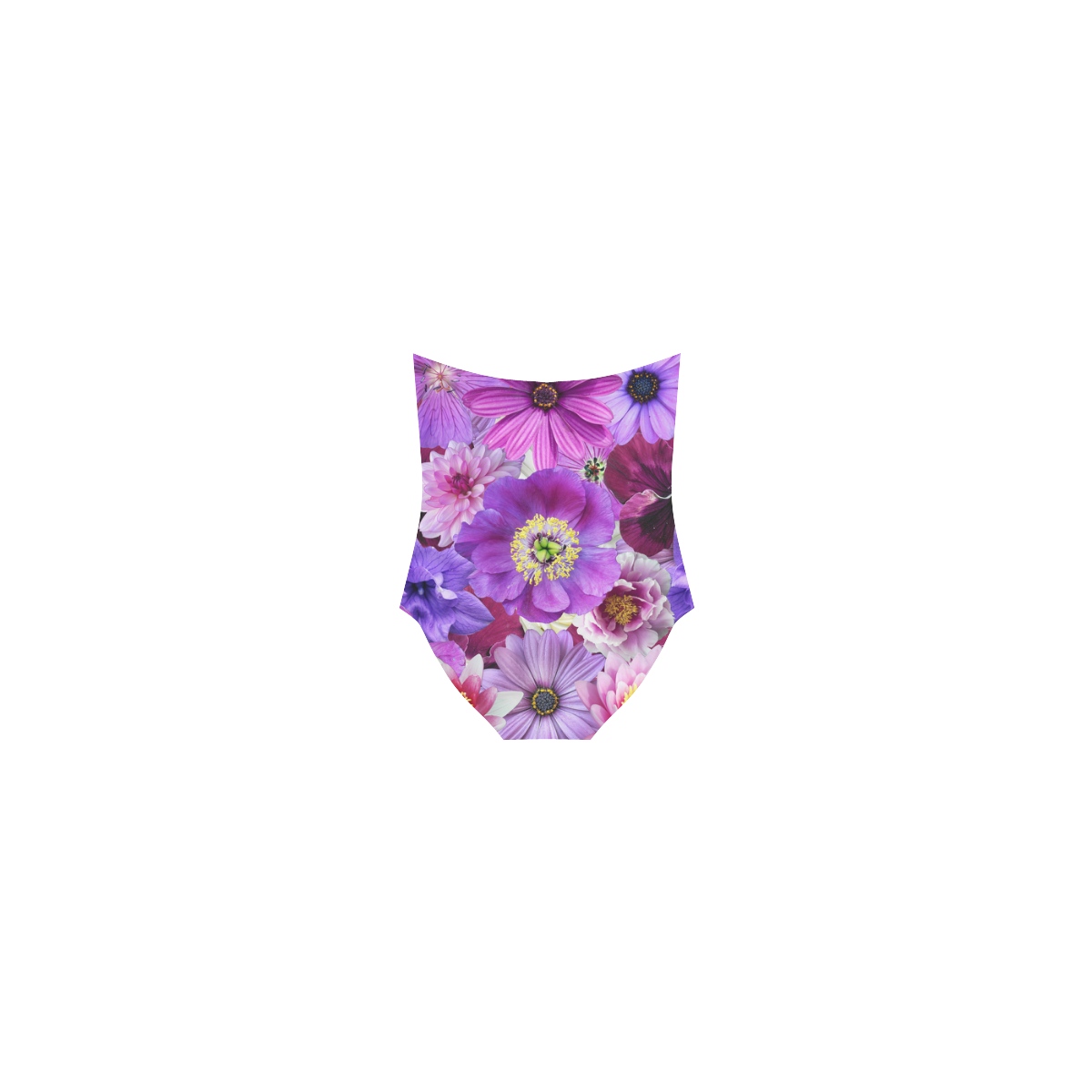 Purple flowers_ Gloria Sanchez1 Strap Swimsuit ( Model S05)