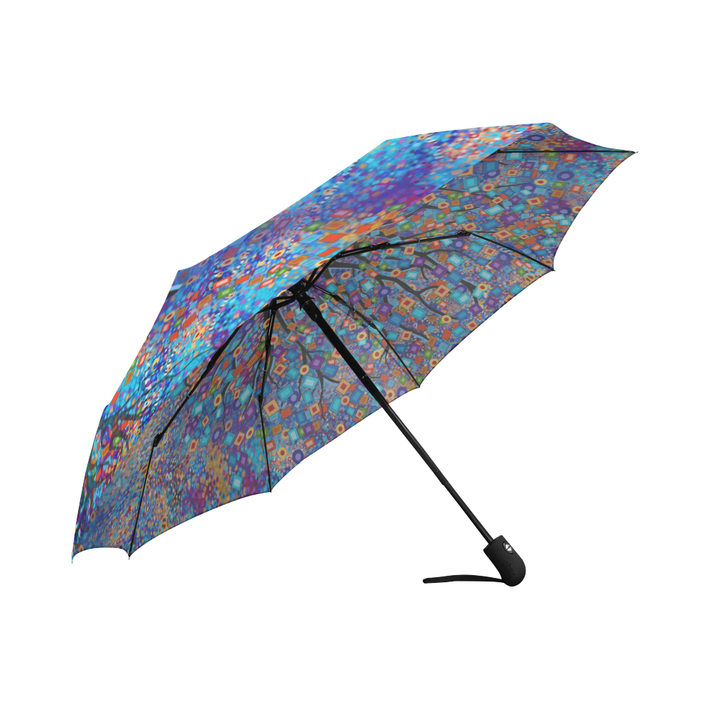 Colorful Tree of Life by Juleez Auto-Foldable Umbrella (Model U04)