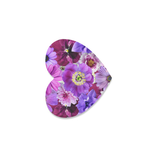 Purple flowers_ Gloria Sanchez1 Heart Coaster